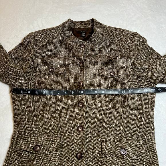 Alfani Tweed Button Up Blazer Jacket Size 12 Office Career Preppy Minimalist - Picture 7 of 8